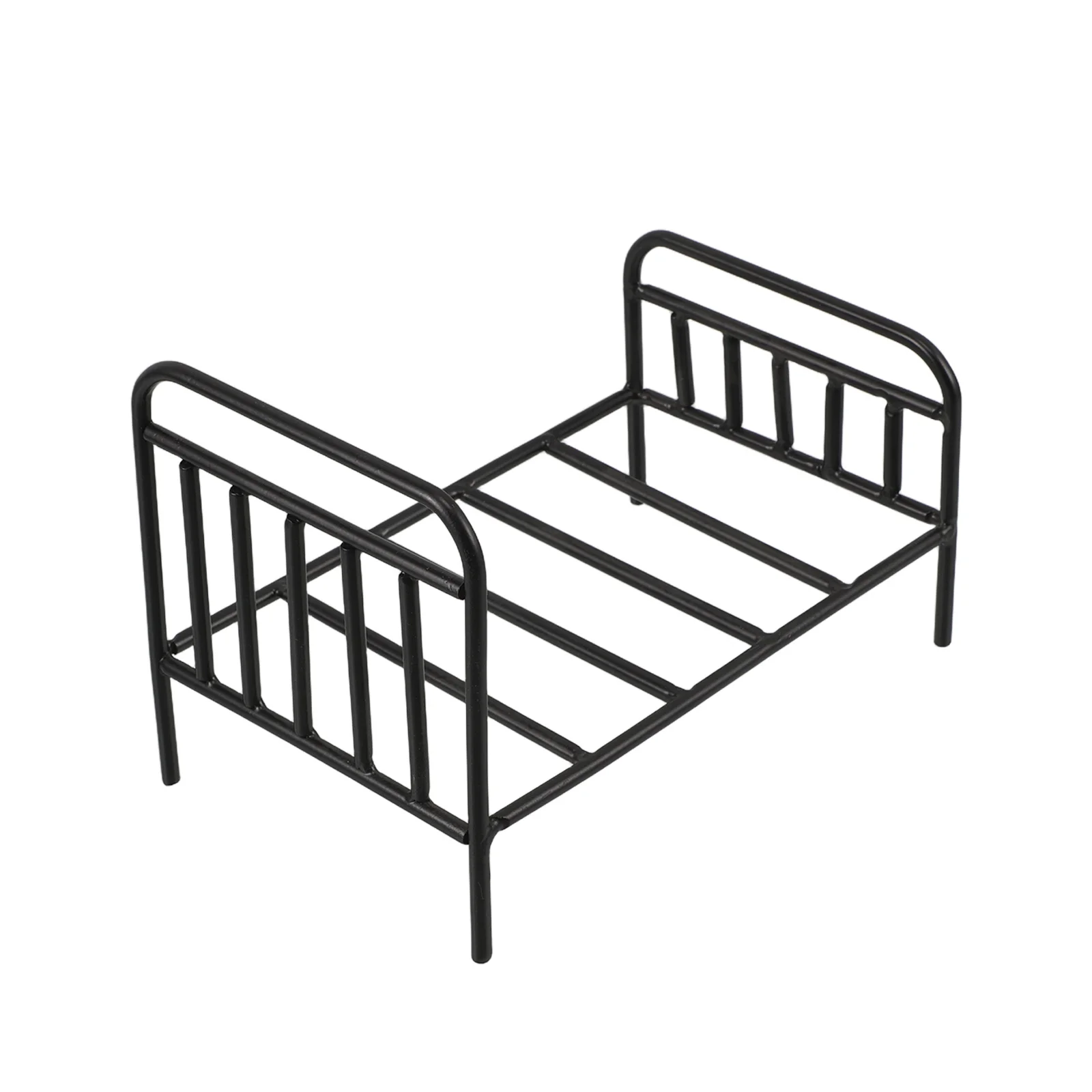 1 قطعة سرير حديدي صغير حامل أوعية الزهور خمر دمية الأثاث المعادن زارع ناهض لغرفة النوم غرفة المعيشة منزل صغير