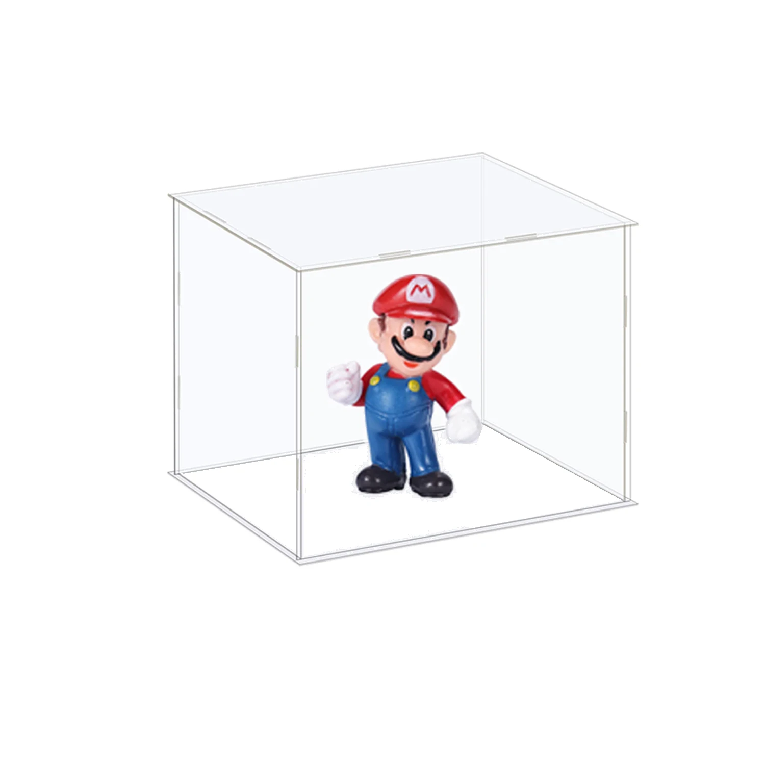 75size Clear Acrylic Display Case with white Base Organizer Riser Assemble Protection Showcase Box for Figures Toys Collectibles