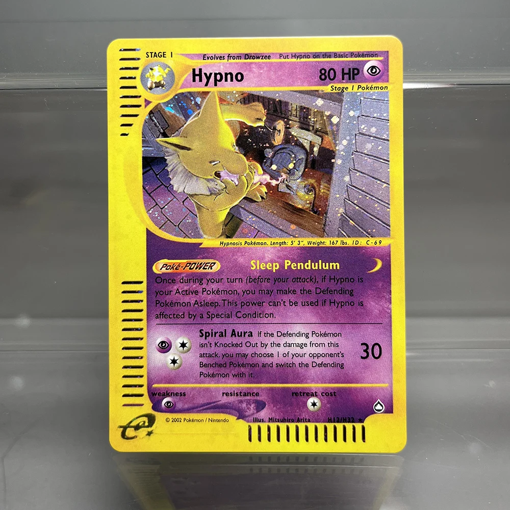 Pokemon E-Card Series Holographic Cards Umbreon Togetic Tyranitar Ampharos Hypno PTCG Proxy Card Kids Toys Game Collection