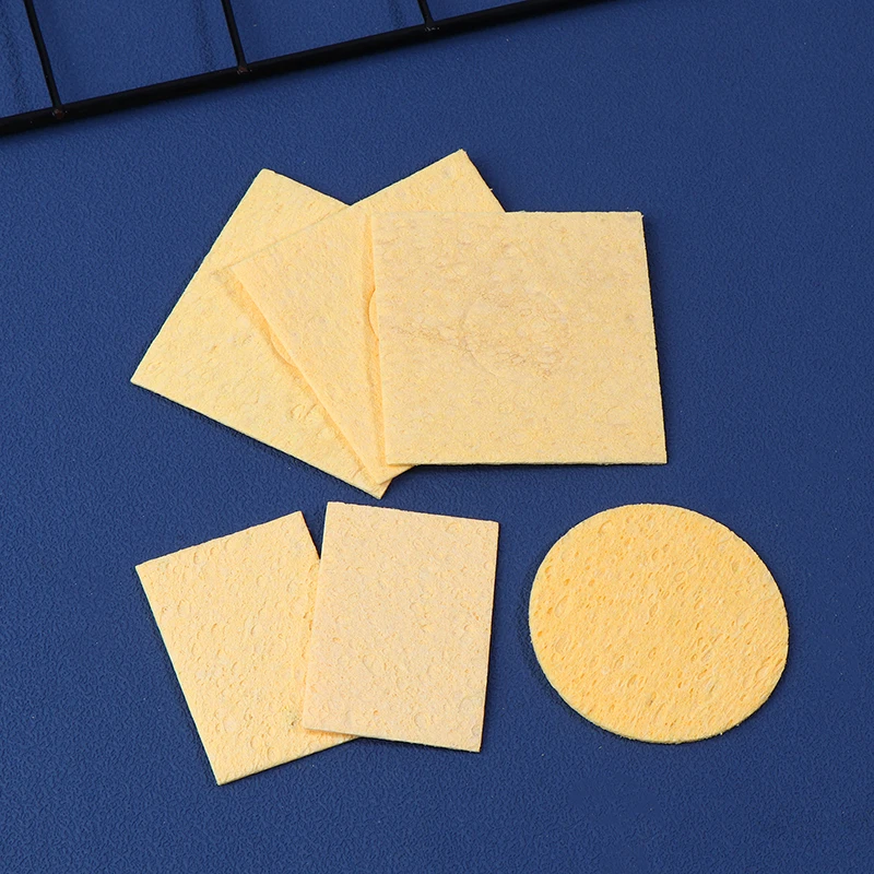 

10 шт., желтая чистящая губка, очиститель для электросварки, паяльник, чистящие губки, подушечки, аксессуары для пайки