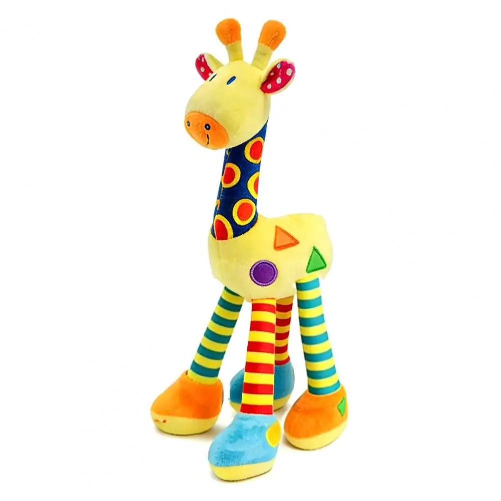 Plush Giraffe Toy Plush Giraffe Dog Chew Toy for Stress Relief Squeaky Animal Plushie Small Medium Large Teething Pet Supplies