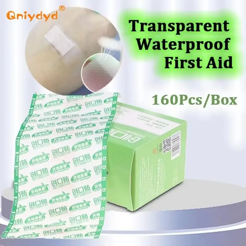 

160PCS Band-aids, Transparent Waterproof Breathable First-aid Hemostatic Wound Band-aids