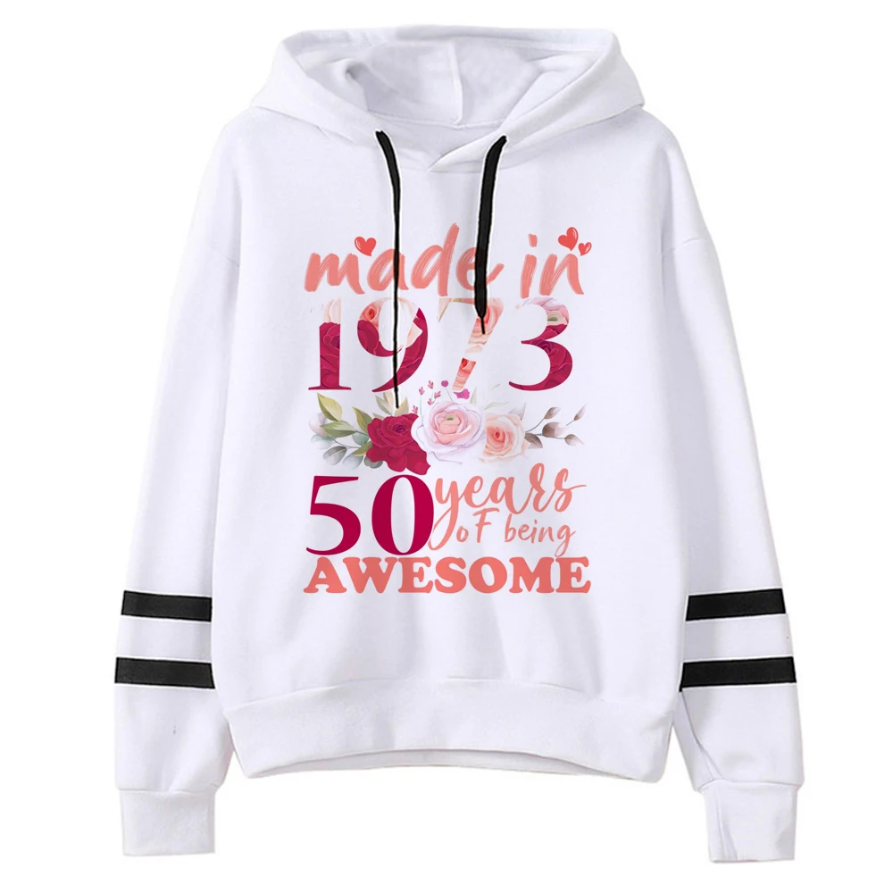 50 Years Birthday hoodies women Kawaii 2023 Winter  funny clothes pulls women Fleece sweater