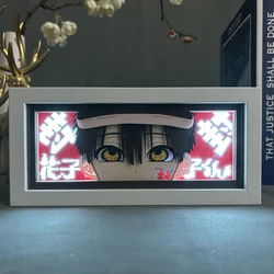 Scatola luminosa a Led tagliata in carta Anime Toilet Bound Hanako Kun per la decorazione della stanza del giocatore lampada da tavolo Manga Anime Lightbox Eyes Hanako Face