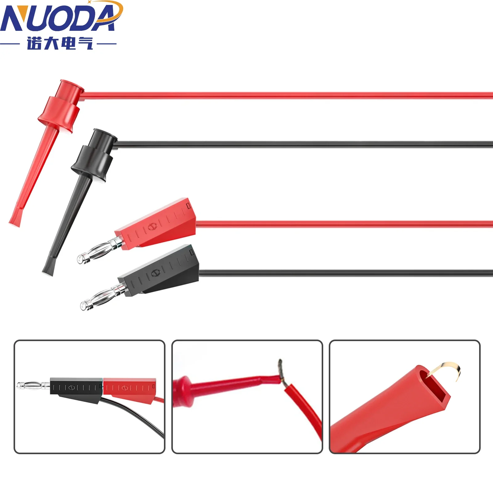 NUODA P1308B 18pcs Multimeter Test Leads Kit with Replaceable Needles Alligator Clips 4mm Banana Plug to test Hook Clips Set