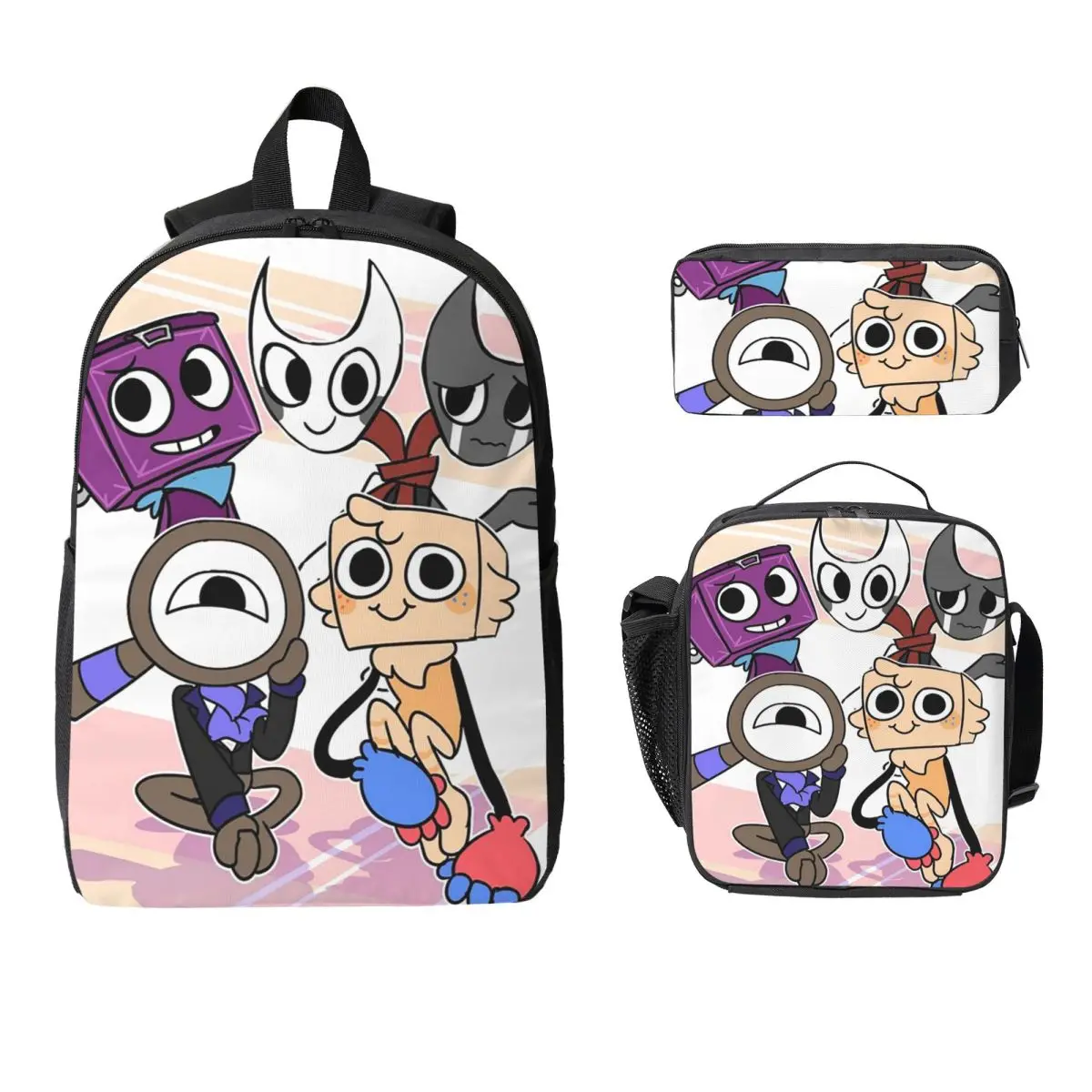 

Dandy's World Backpack Student Boys Girls BookBag School Bag Laptop Shoulder Bags 3ps Insulated Lunch Bag Pencil Case