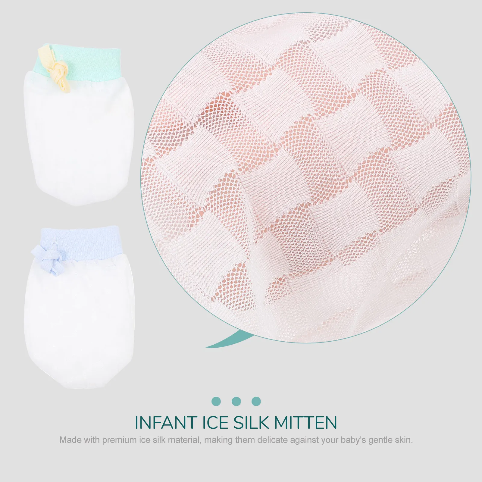 Рисунок 4 - 2 пары варежек из ледяного шелка для новорожденных