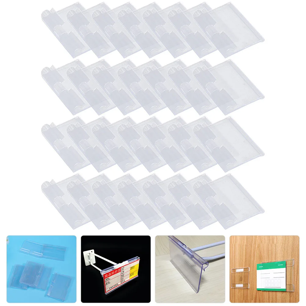 

50Pcs Price Tag Holders Clear Display Stand Retail Sign Holder Supermarket Accessories Clear Display Stand