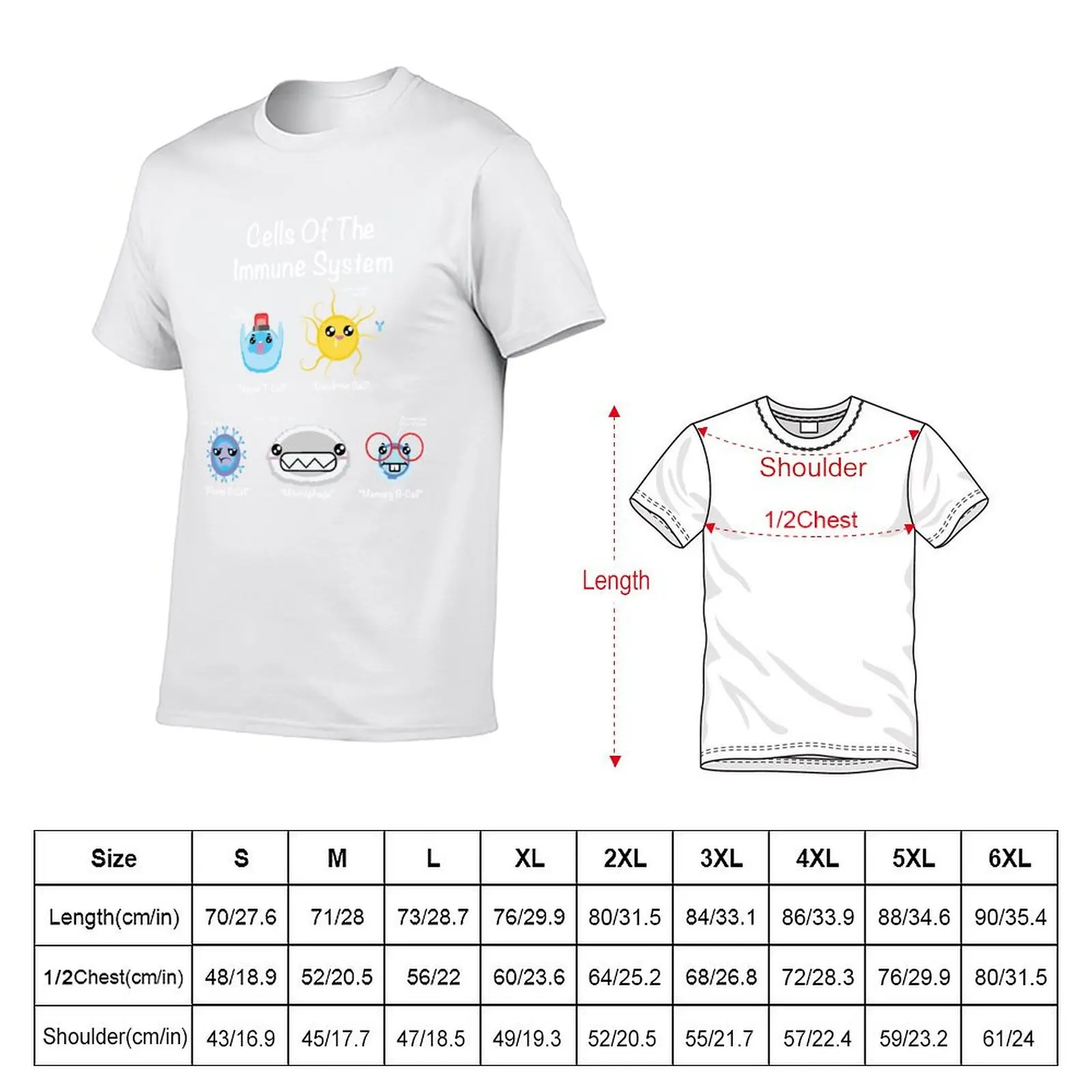 Immune System Cells Biology Cell Science Humor Immunologist T-Shirt Trendy Pattern T-Shirt for Men