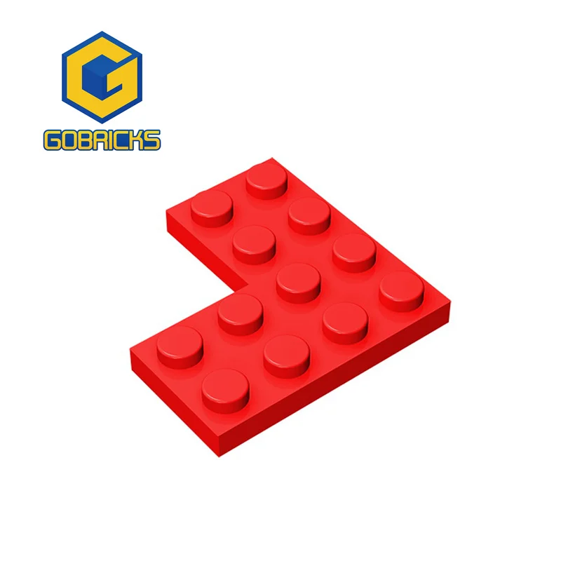 Gobricks 2639 62pcs Bulk Parts Plate 4x4 Corner Piecing Bricks Building blocks DIY Toys Model Black Gray Red White Color Set Moc