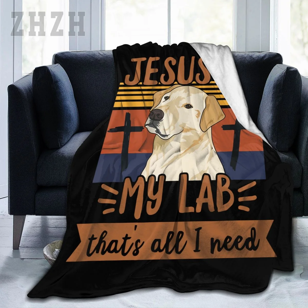Blanket Labrador Retriever Dogs LAB MY LAB That's All I Nees Flannel Multifunction Camping Sofa Cover Keep Warm