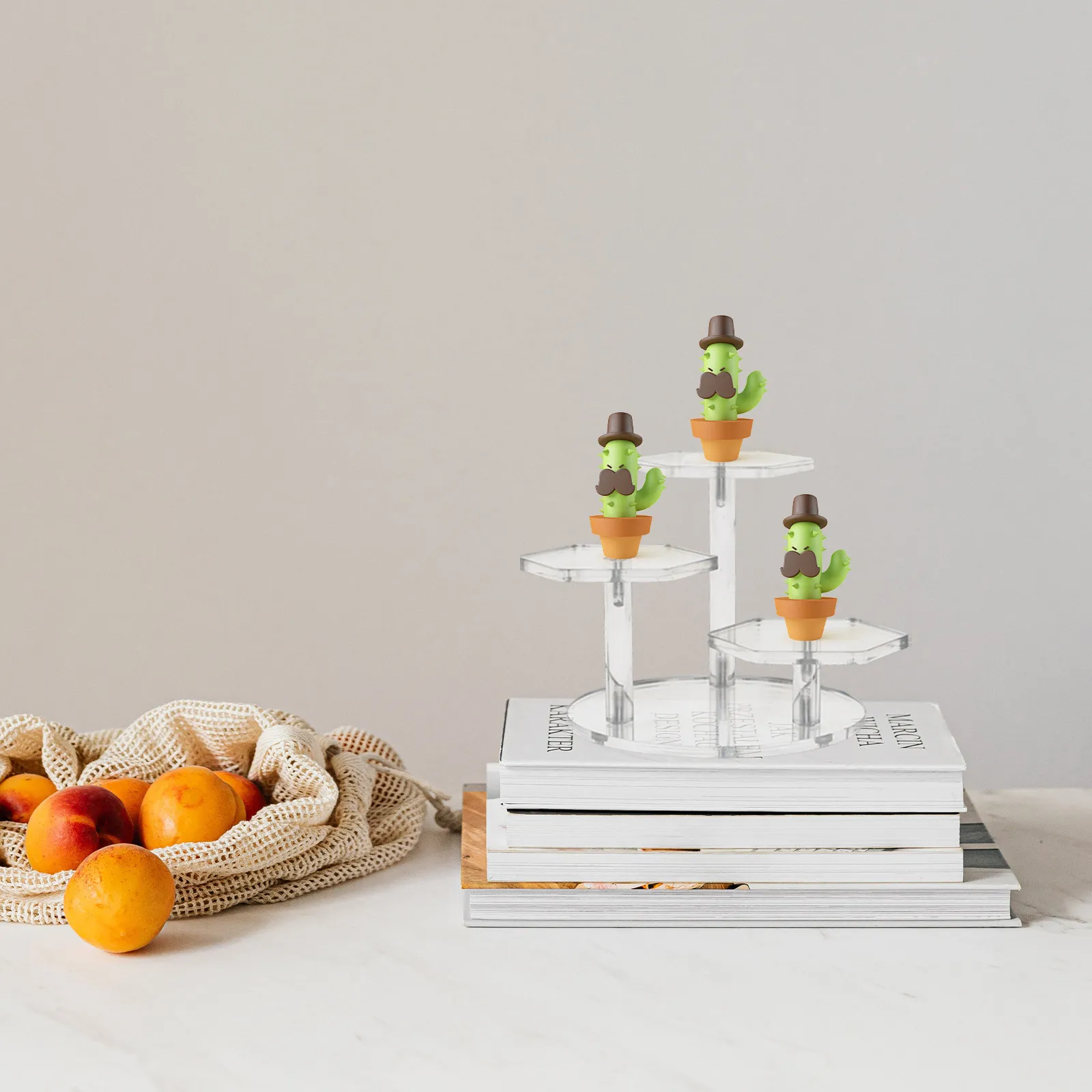 

1Pcs Acrylic Ladder Display Rack 3-Tier Clear Riser Stand for Jewelry Collection Home Decor Living Room Bedroom Study Space