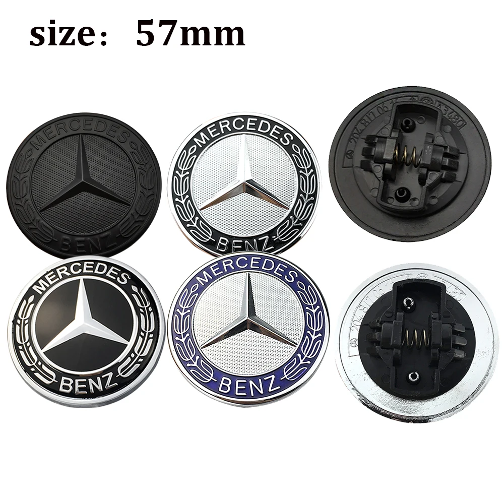 1pcs 57mm Car Front Hood Emblem Badge Bonnet Car Accessories For Mercedes Benz W204 W205 W212 W213 W221 W177 W246 GLA GLC CLA