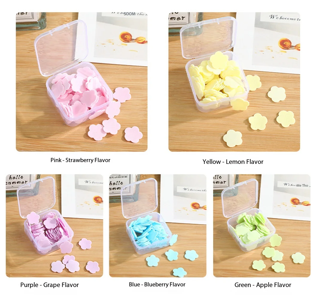 Children's Disposable Soap with Floral Scent Fragrant Hand Washing Cleaning Portable Boxed Packaging