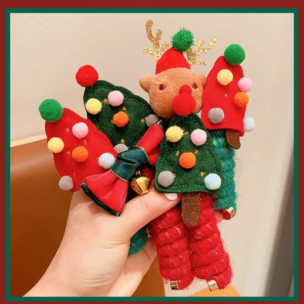 عيد الميلاد الديكور خمر الكرة القلب مستقيم رباط رأس مطاطي للنساء الفتيات ذيل حصان حامل الشعر التعادل Scrunchie هيرباند #5