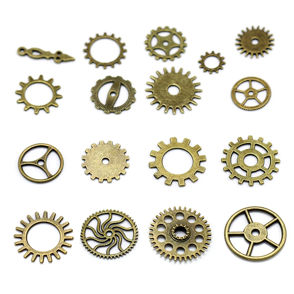 

17 Pcs Alloy Gears Diy Necklace Supplies Jewelry Making Supplies Bulk Necklace Pendant DIY Charms Craft Project Accessories