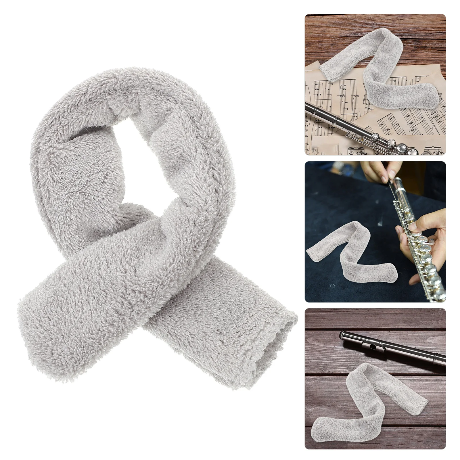 

Flute Cleaning Cloth Bass Clarinet Swab Interior Cleaner Saliva Grey Maintenance