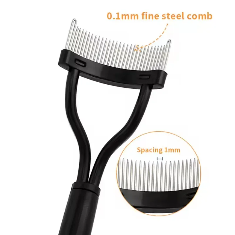 ماسكارا مشط ماسكارا فاصل العين السوداء أداة فرشاة ماكياج مع غطاء مشط منحني