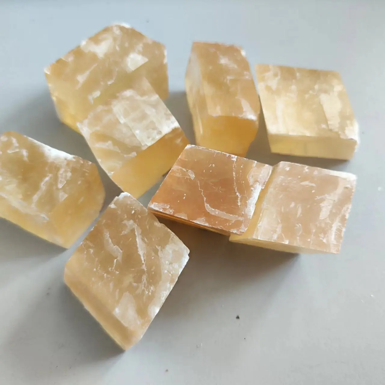 Natural orange Clear Iceland spar stone yellow Calcite Reiki healing Specimen Rough Raw Mineral Collection Gift