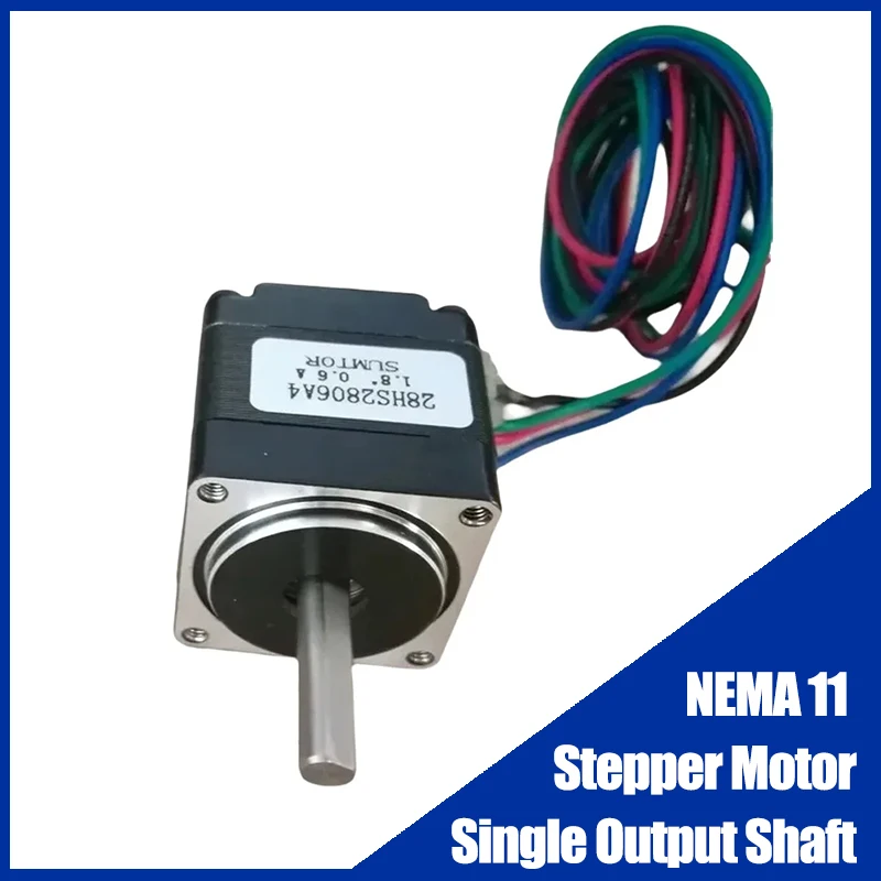 NEMA11 Stepper Motor with 4.5N.cm Motor Length 28mm 4-Wire 1.8 Degree Current 0.6A CE ROHS Single Output Shaft Stepping Motor