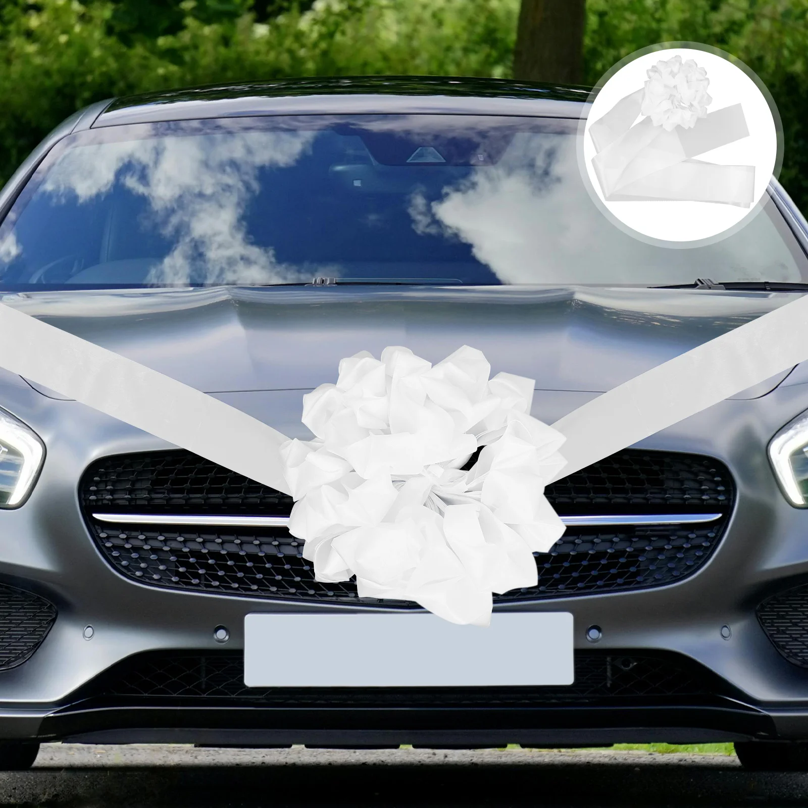 

Oversized Decoration Ball Decorations Artificial Bouquet Wired Silk Cloth White Large Flower Ball Wedding Car Bouquet Wedding