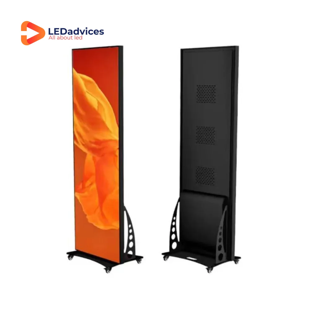 Indoor Poster LED Screen Full Color Video LED Display Stand Poster LED Screen Mirror LED Screen P1.8 P2.5 P4 High Refreshrate