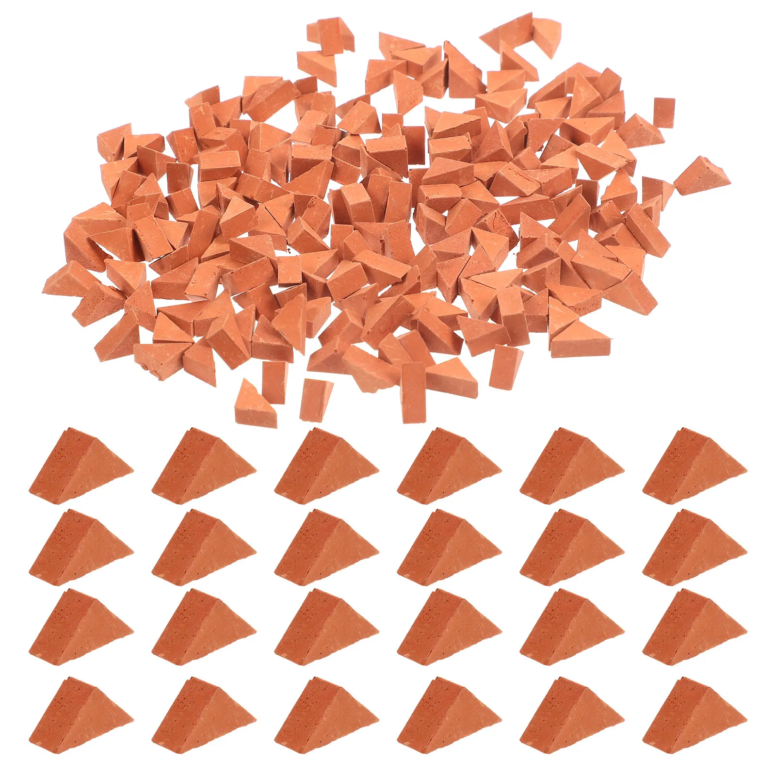 

200Pcs Miniature Triangle Bricks Simulation Brick for DIY Fake Wall Sand Table Architecture Display Miniature Scene Landscaping