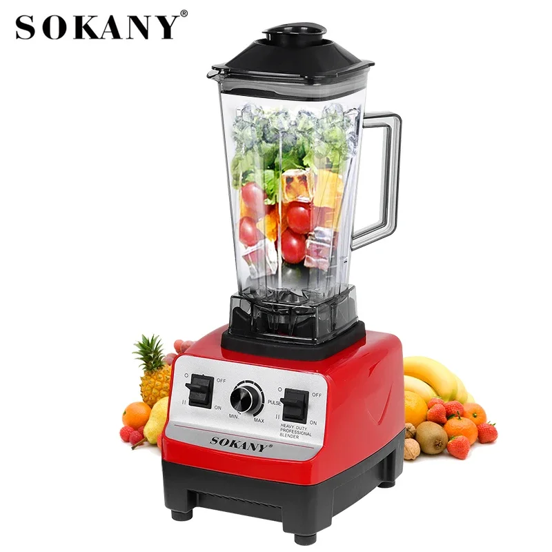 SOKANY-licuadora automática de grado comercial de alta resistencia, exprimidor de frutas, procesador de alimentos, batidos de hielo, sin BPA, tarro de 2L, 4500W