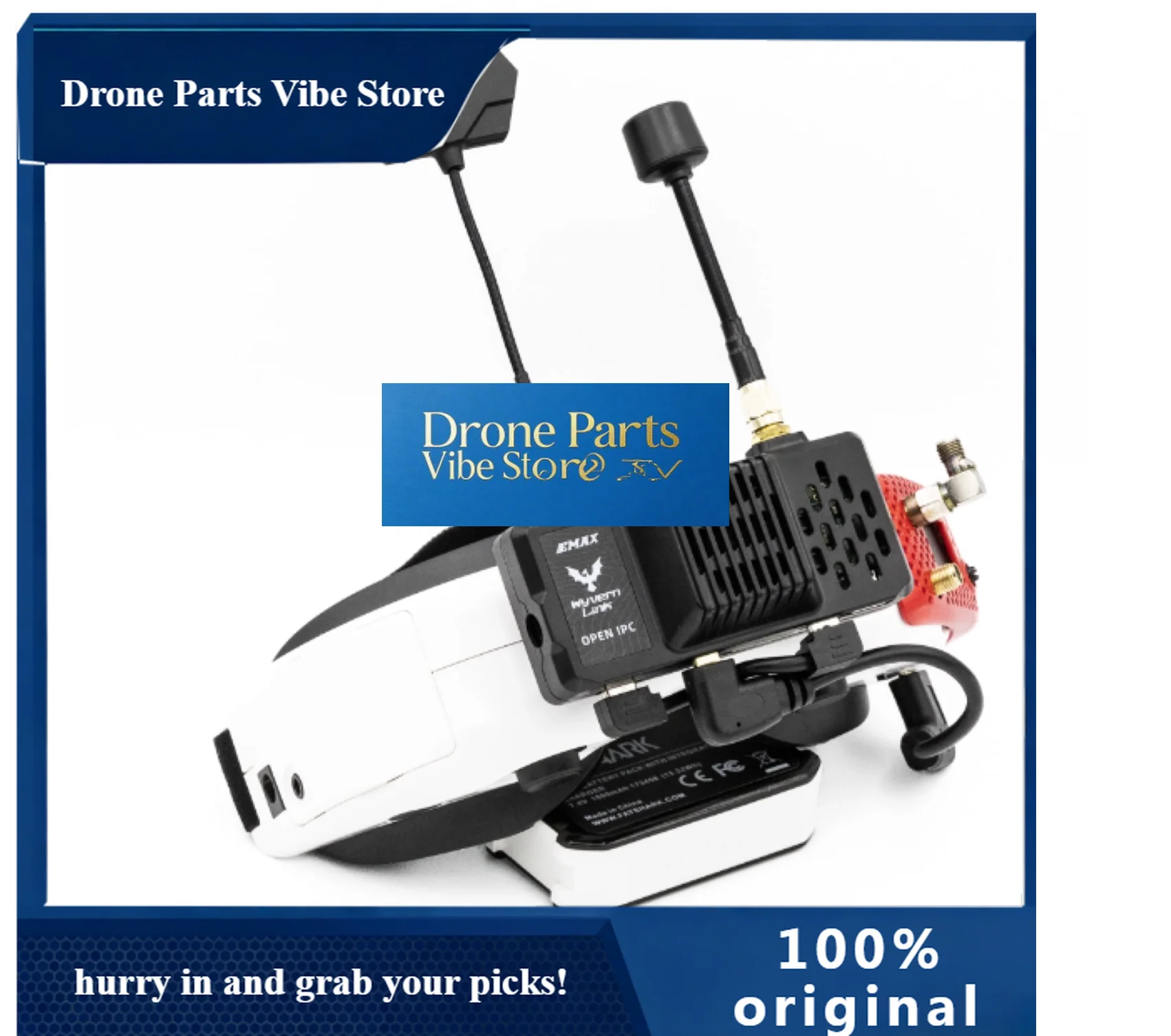 

Drone Parts FPV EMAX OpenIPC Wyvern Link Alpha 800mw VTX - Aluminum Shell OpenIPC Goggle VRX