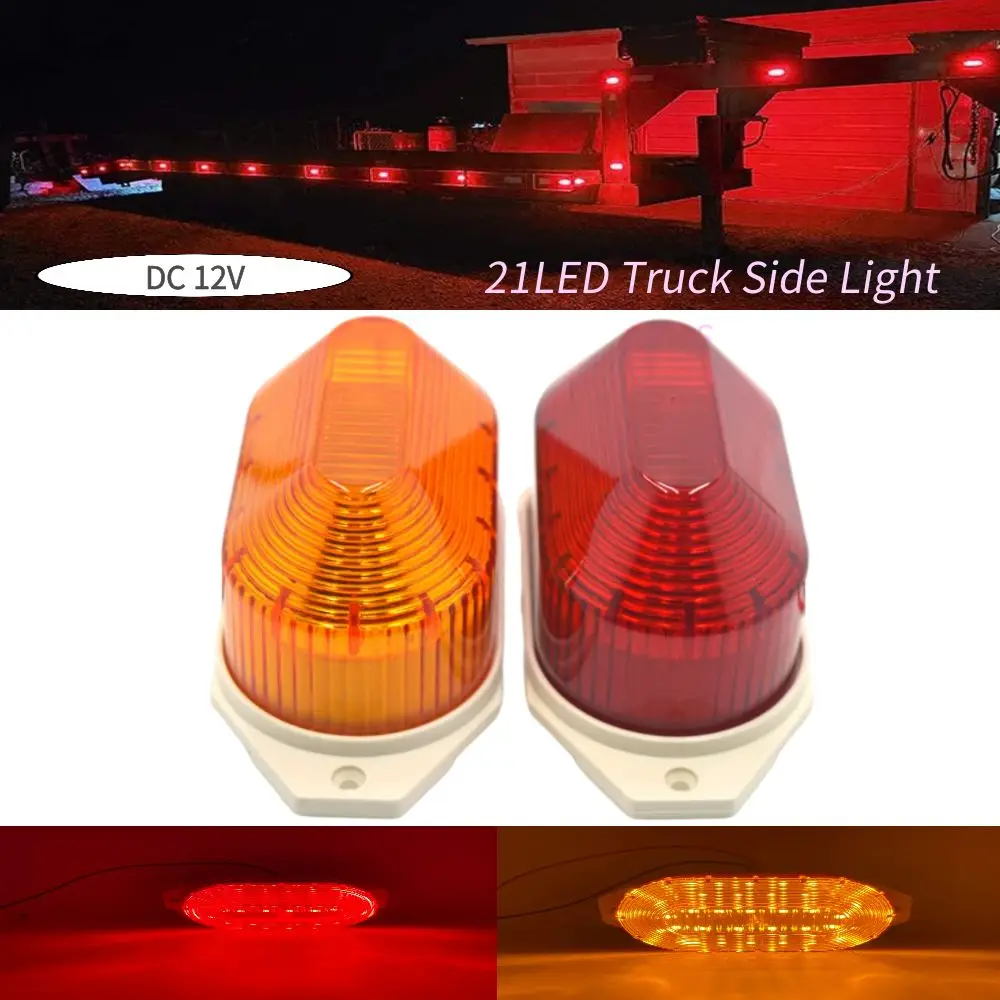 

4PCS 12V Warning Light 21LED Car Trucks LED Side Marker Lights For Lorry Caravan Bus Van Boat Waterproof Clearance Light