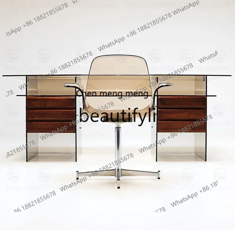 ss8617 Minimalist desk light luxury plexiglass acrylic modern table writing desk