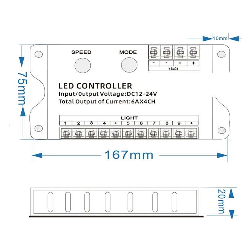 ABJY-12V 24 فولت تيار مستمر 9 قنوات منفصلة Led قطاع الشريط تحكم القفز انفجار المياه فلاش الحصان تسجيل مضيئة كلمة التبديل