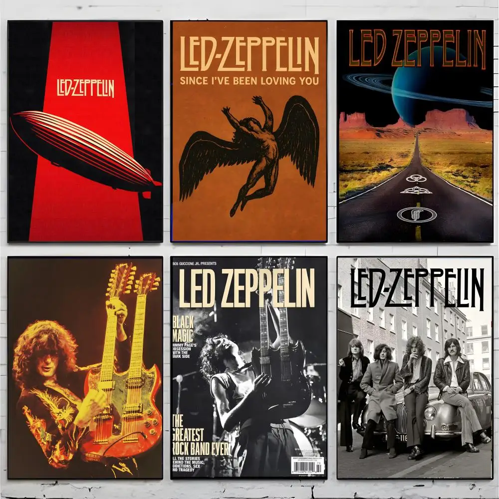 Classic Rock L-Led Zeppelin Poster Premium Decor Art & Gift for Household Lounge Home Ornaments