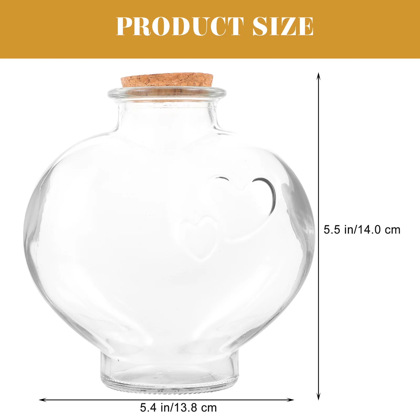 

4 Pcs Glass Bottle Small Decorative Heart Shaped Mini Cork Wishing Vials Clear Jars Wedding Favors DIY Containers