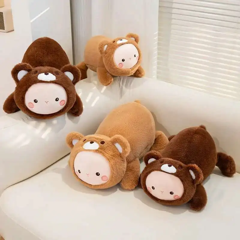 Nieuwe Cartoon Beer Pluche Dier Comfort Pluche Kussen Rustgevend Speelgoed voor Vrienden Kinderen Kerst- en Verjaardagscadeau