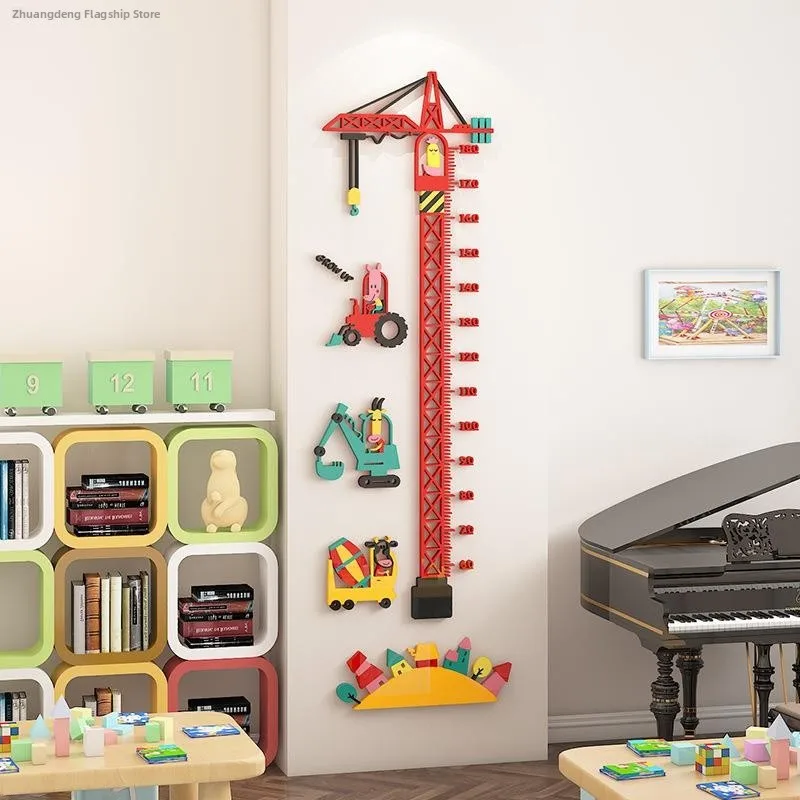 

Removable Self-Adhesive Growth Chart Tower Crane Bedroom Wall Decals Children's Room Decorations Easy to Apply Acrylic Material