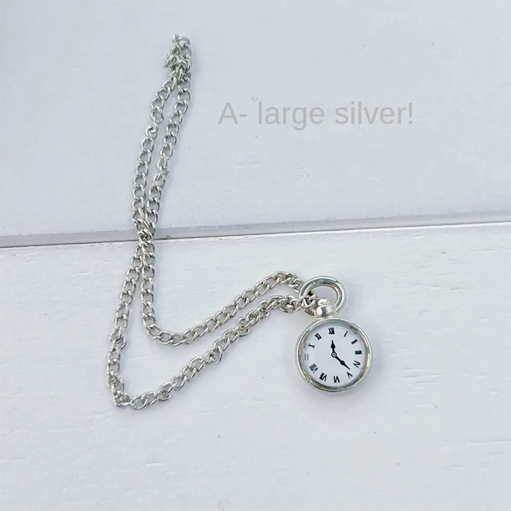 Necklace Watch Dollhouse Simulation Pocket Watch Simulation Toy Ob11 Accessories Mini Doll Necklace Pocket Watch Vintage Alloy