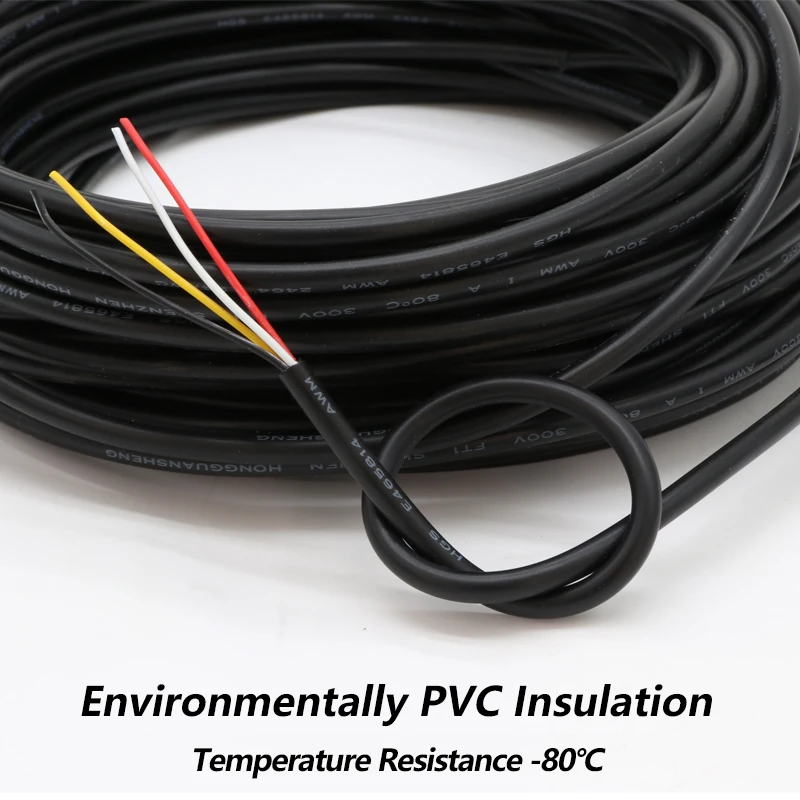 1~10M 2 3 4 5 6 7 8 9 10 Cores PVC Sheath Wire 30 28 26 24 22 20 18AWG 2464 OFC Tinned Copper Channel Audio Signal Control Cable