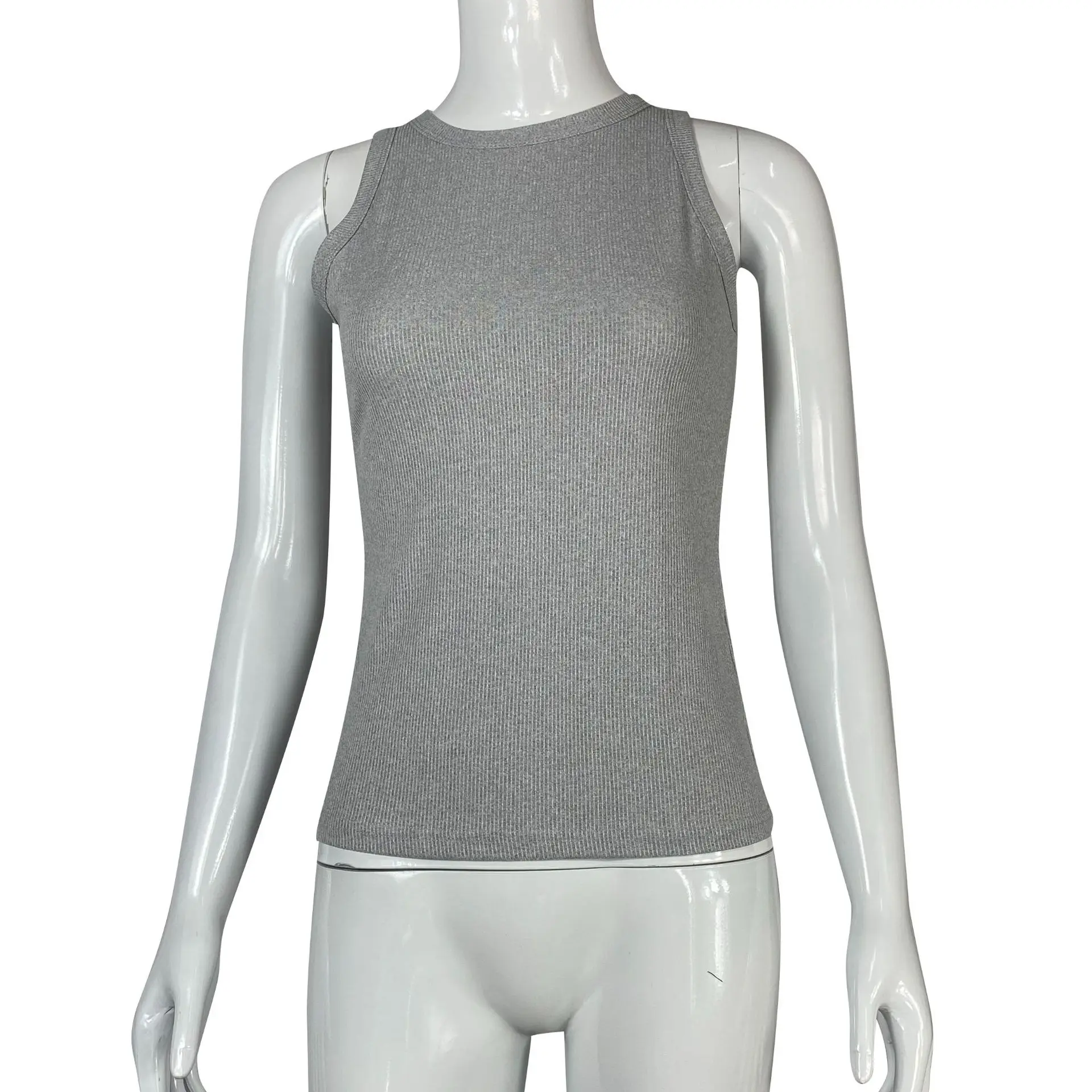 Top da donna Slim Fit Color Svel Gilet piccolo Summer Faion Commute Sle Gilet in fibra di poliestere in pelle di capra