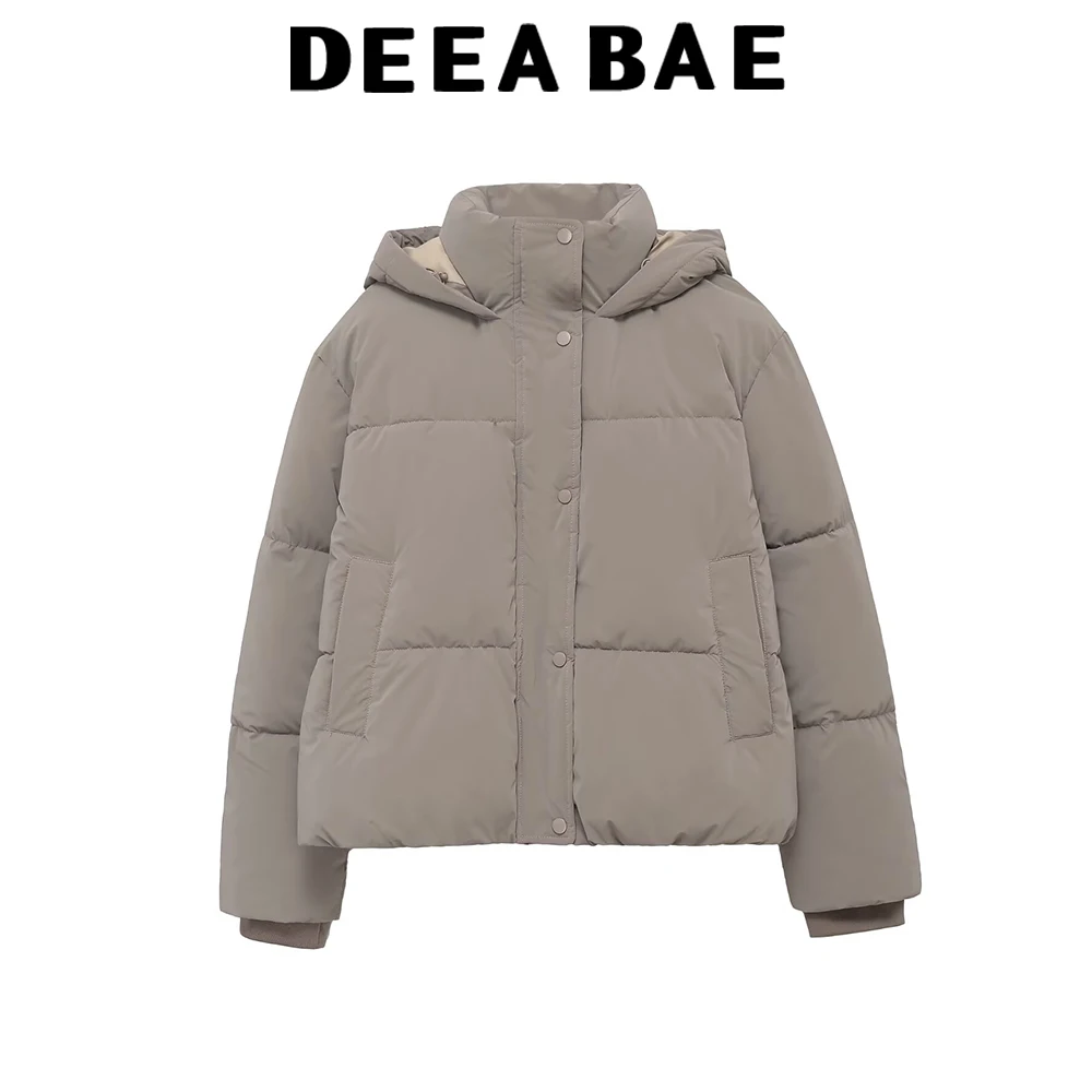 DEEABAE 2025冬新作 レディース 長袖 ショート丈 ウィンド フード付き 厚手ジャケット コート 綿服 綿服