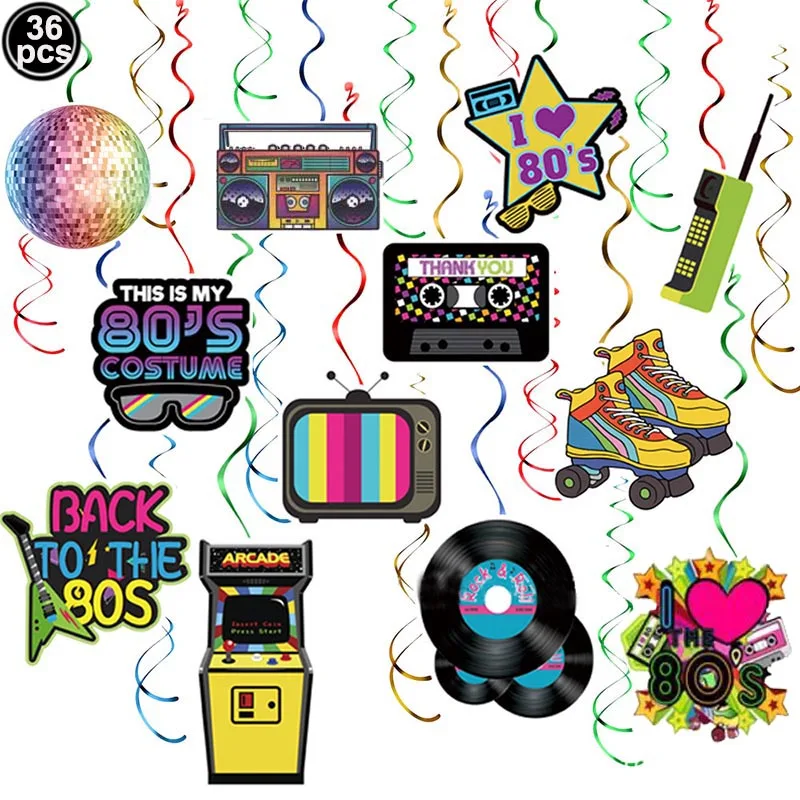 Décorations Gâteau 80's 90's Hip Hop Disco – 20 Pièces Rétro Pour Un Anniversaire Qui Déchire !
