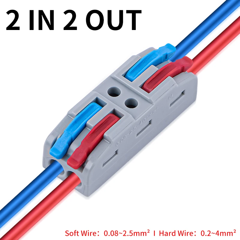 JINH Lever-Actuated Compact Wire Tap 10Pcs —Colorful CMK42 2/3 Way Inline Splice Block, No-Strip Quick Connection for Home Use
