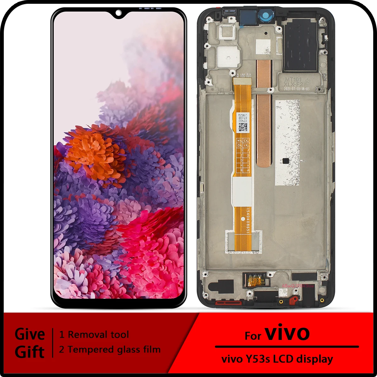 

For Vivo Y53s lcd V2111A V2058 Y53s 4G 5G LCD Display Touch Screen Digitizer Assembly Replacement Parts + Tools