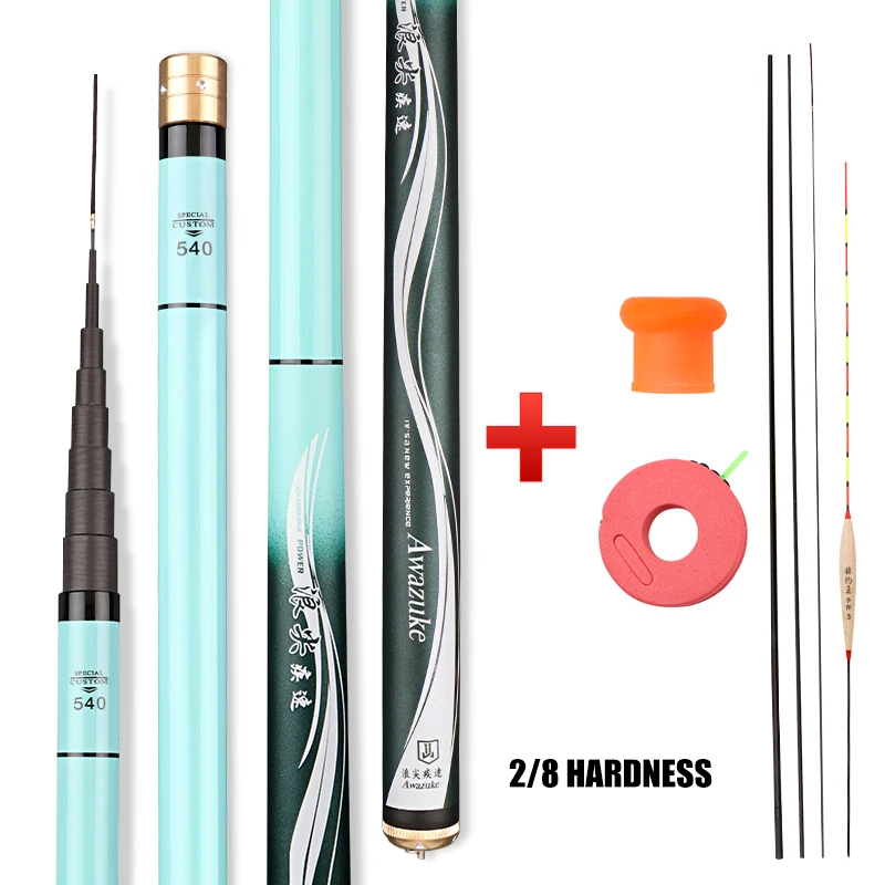 Beginner Fishing Rod Freshwater Stream Rods  Hand Fishing Rod Full Size Portable Travel 3M4M5M6M7M8M Telescopic Light Hard