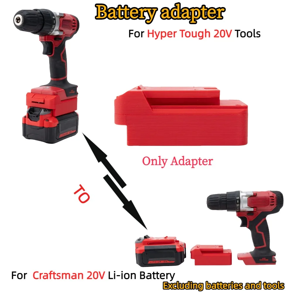 Battery Adapter/Converter for Craftsman 20V Li-ion Battery TO Hyper Tough 20V Electric Wrench Tools Accessory (Only Adapter)