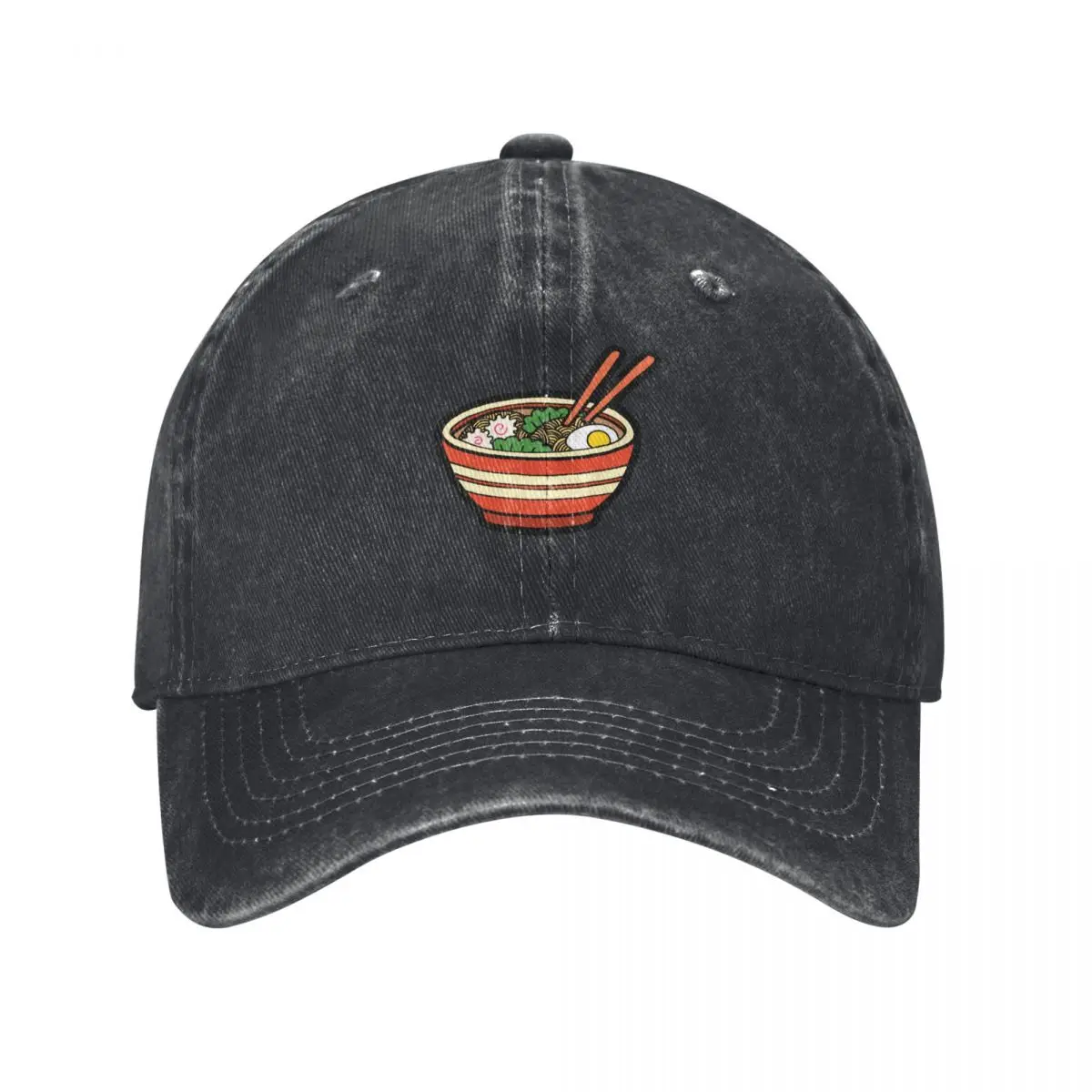 Ramen Bowl Pattern in Orange Baseball Cap Snap Back Hat Hood Trucker Hats For Men Women's