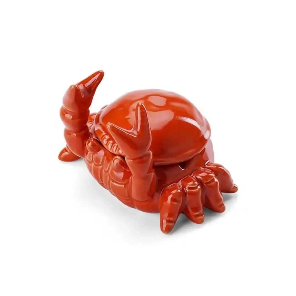 New Living Room Cute Crab Ashtray Anti Fly Ash with Lid Cigar Ashtray Ceramic Friend Gift Chinese Home Decoration Art