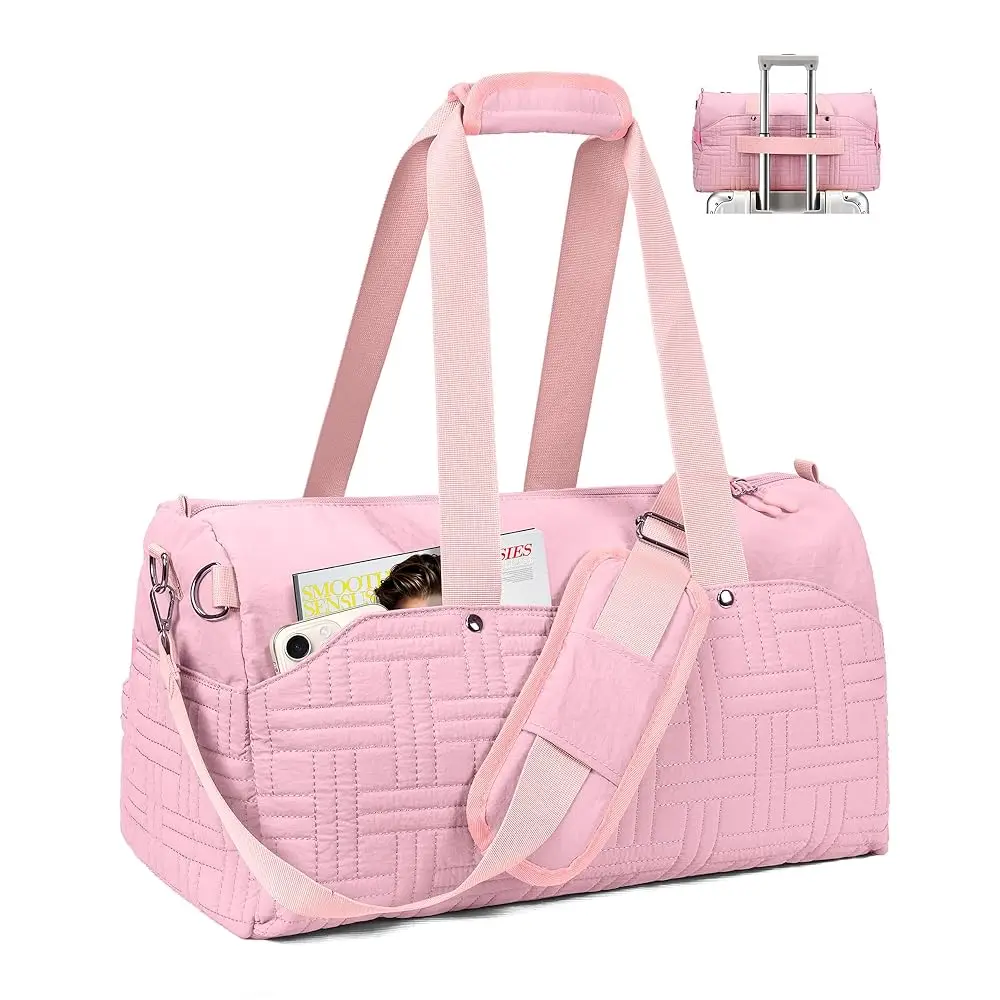 

Дорожная сумка-даффл для женщин, ручная кладь для самолета, легкая сумка для выходных с большим отделением для мокрых вещей