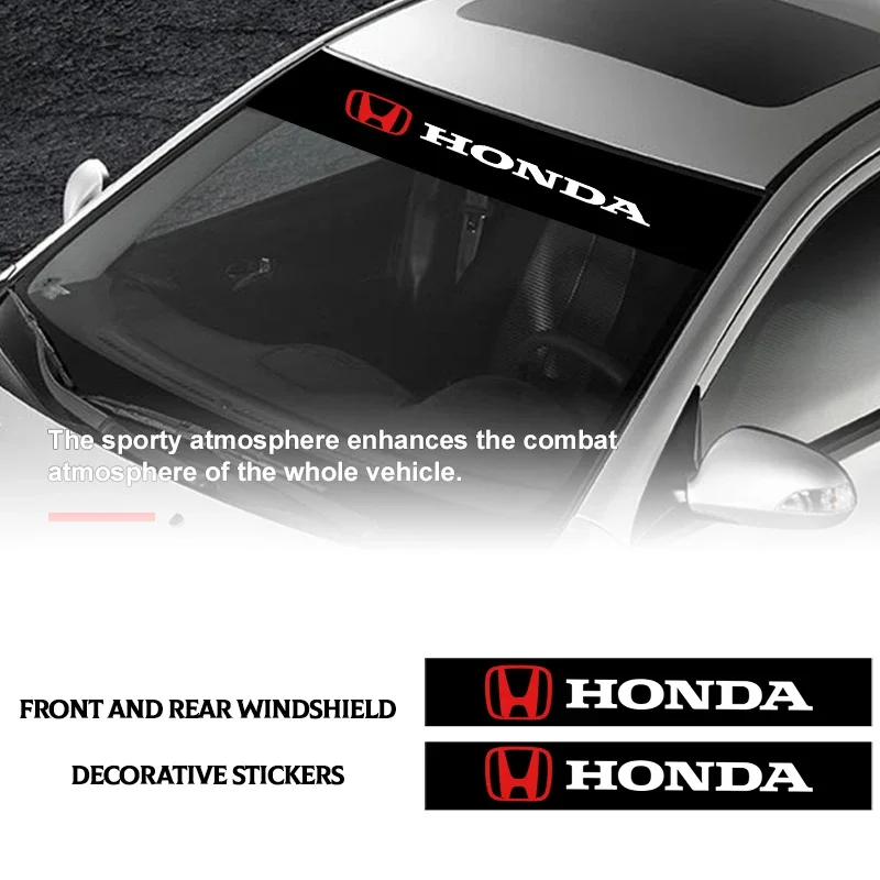 

1Pcs Car Front Windshield Stickers Front and Rear Decorative Decals for Honda Fit Jazz City Odyssey Jade Civic Accord CRV HRV