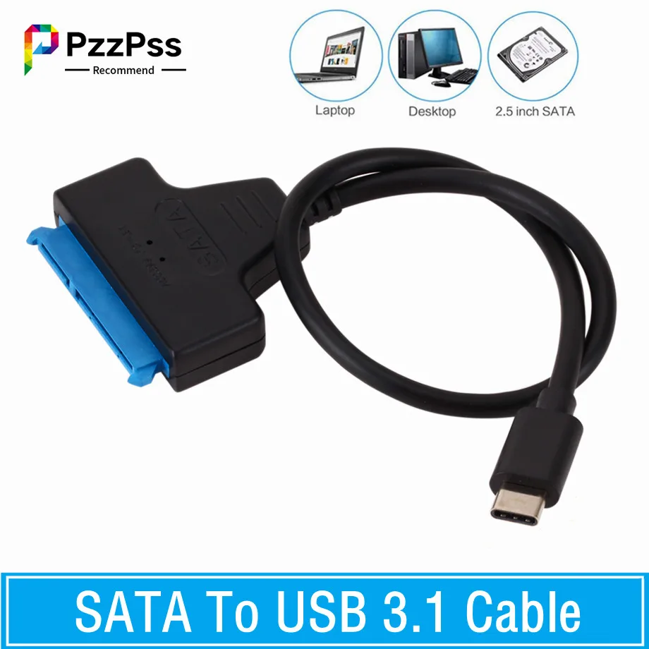 

PzzPss Высококачественный жесткий диск SATA к USB 3,1, простой в установке, для настольного ПК, линия жесткого диска, для ноутбука, жесткий диск, для чтения данных, высокоскоростной Универсальный